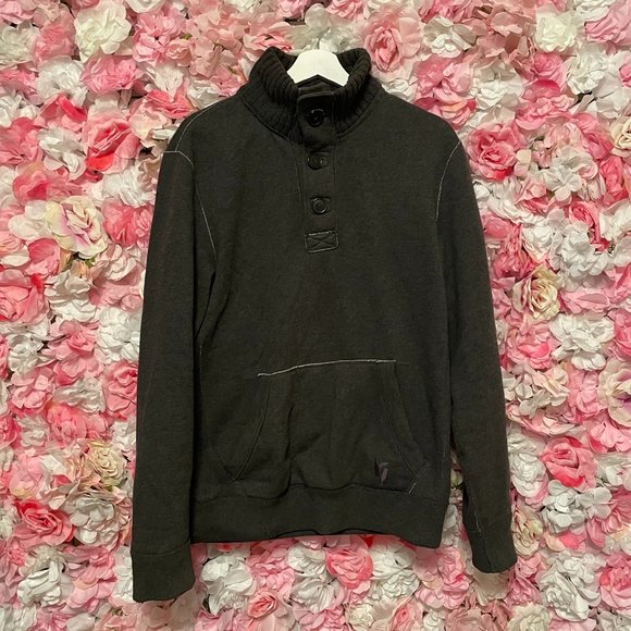 Distillery Apparel Button Up Mock Neck Sz M - Picture 1 of 6